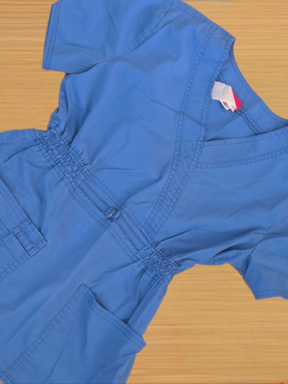 Dickies Blue Short Sleeve V-Neck Scrub Top